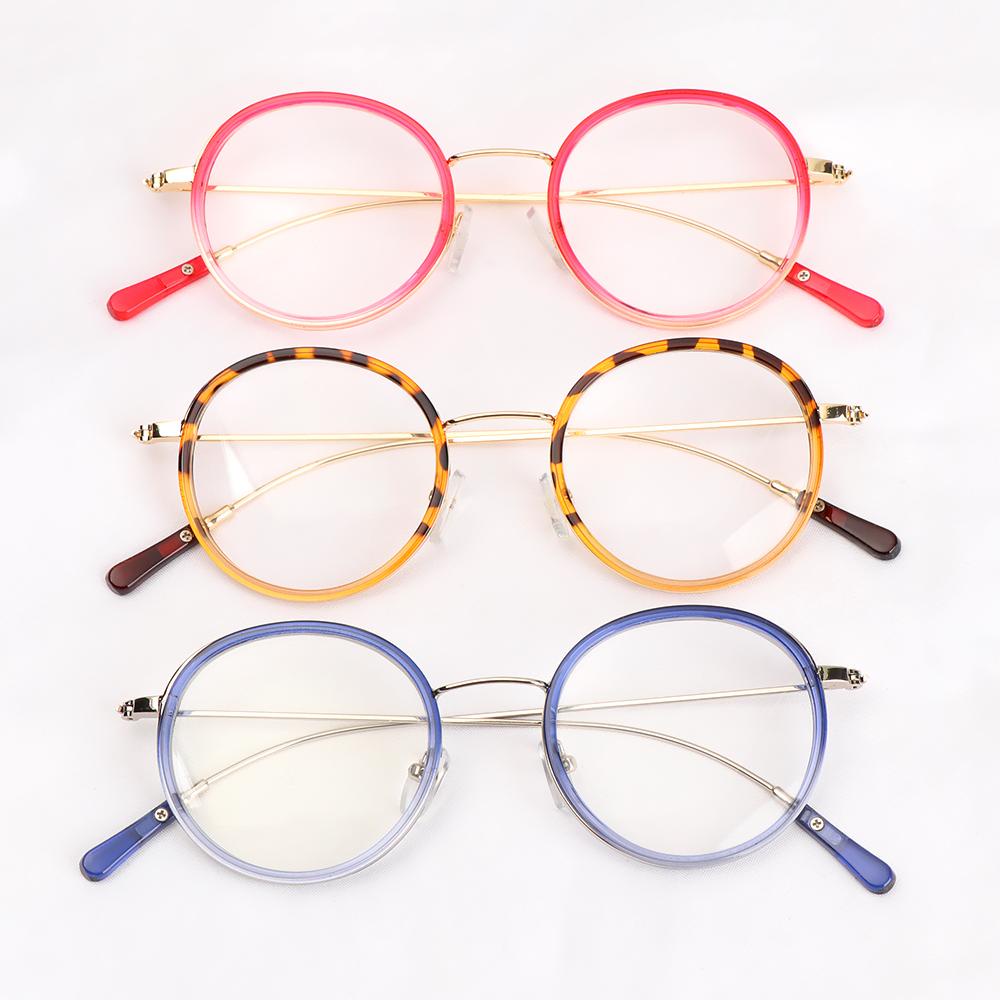 Lily Kacamata Metal Fashion Bulat Vintage Ultra Ringan Frame