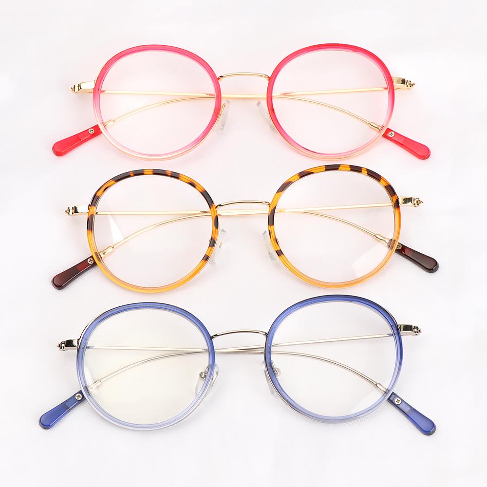 Lily Kacamata Metal Fashion Bulat Vintage Ultra Ringan Frame