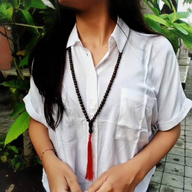 Kalung Gaharu 108 Japamala / Kalung Japamala Bali / Oleh Oleh Khas Bali / Craftdewata