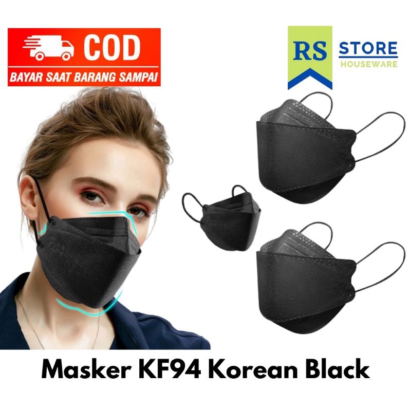 masker kf94 korean isi 10 pcs variasi mix warna warni putih hitam abu 4 ply  / face mask hijab utama