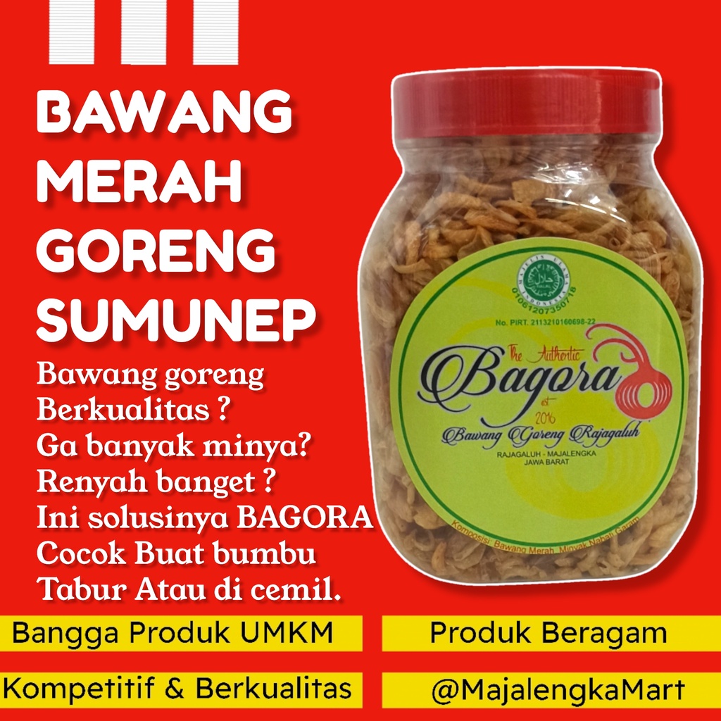 

Bawang Goreng Sumenep 120gr (Bawang Merah) Tanpa Tepung Majalengka Mart