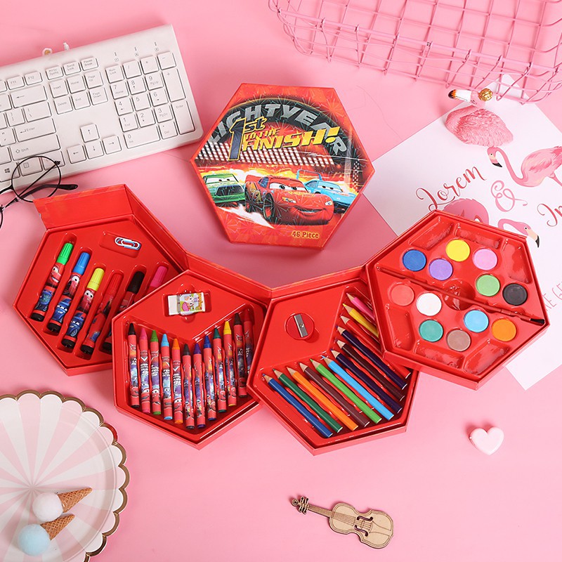 

LYSASHOPINSTAN CRAYON SET Cantik 46 Pcs KRAYON PENSIL WARNA LENGKAP MEWARNAI BUKU GAMBAR MENGGAMBAR MAINAN EDUKASI ANAK