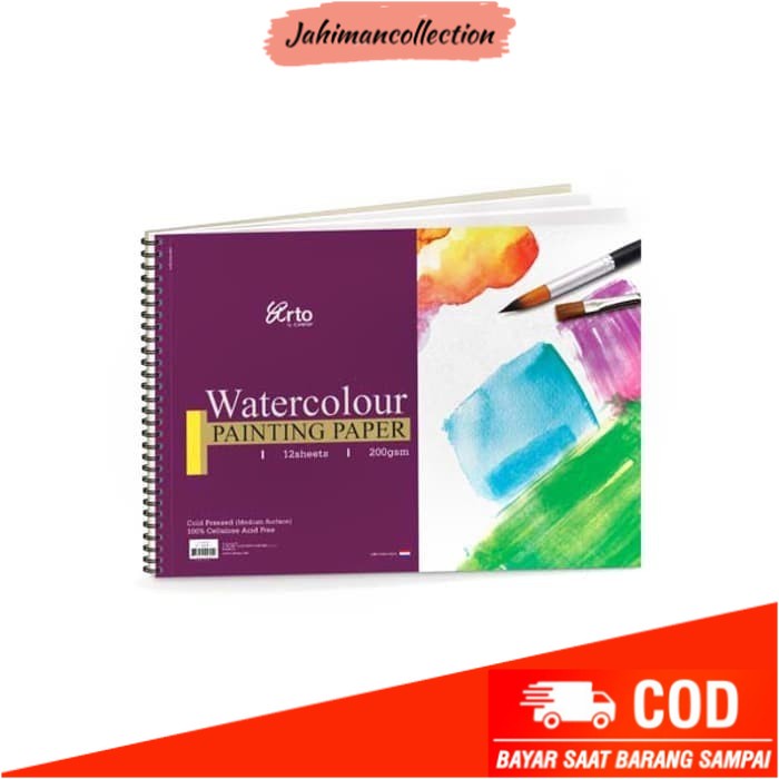 

✨ BISA COD ✨ Arto A4 Watercolour Painting Paper Wire-O 12 Sheets 200 Gsm