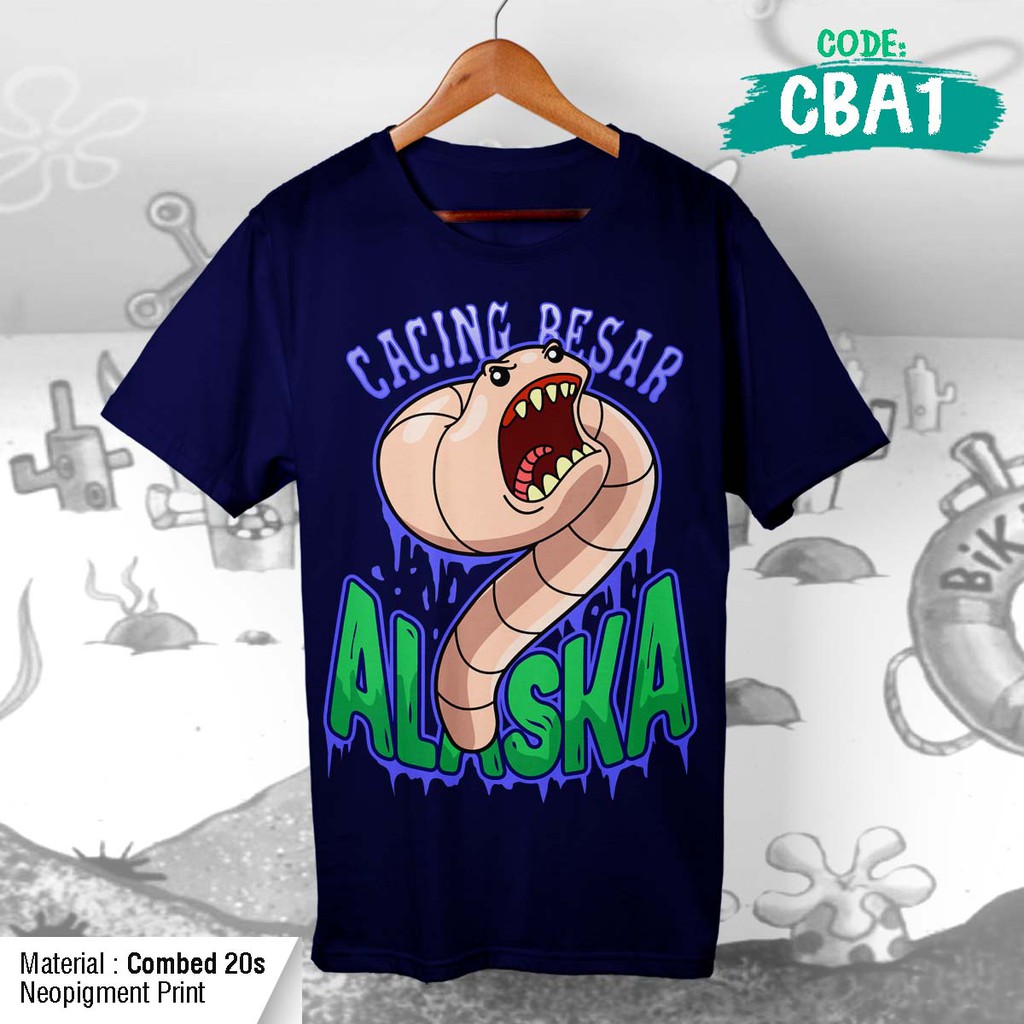 Kaos CACING BESAR ALASKA From Spongebob Epic &amp; Memorable Scene