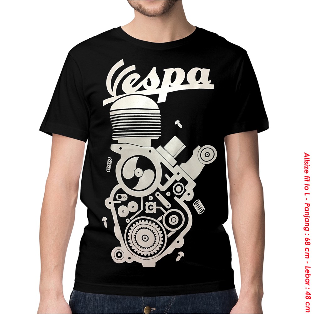 KAOS DISTRO Baju Keren Racing MESIN VESPA Pria Shopee Indonesia