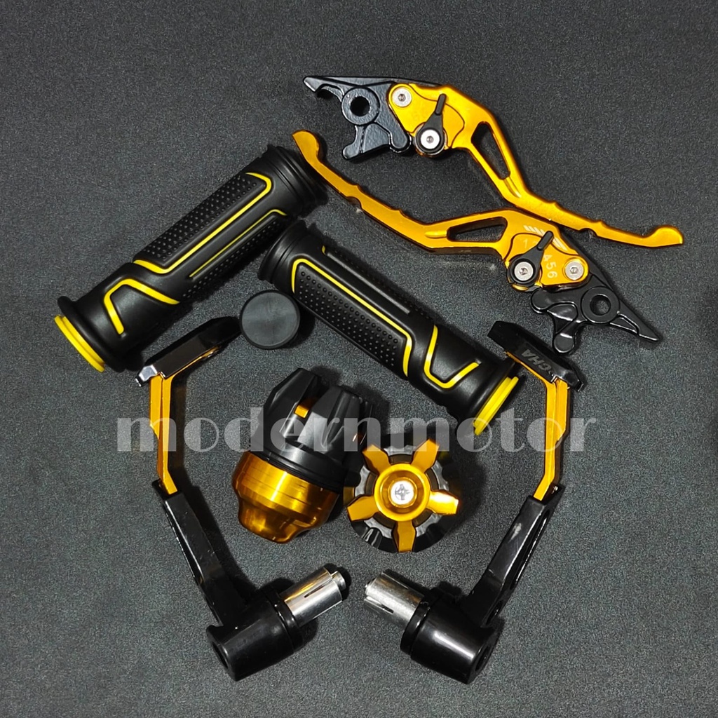 [HEMAT 4in1] Proguard Robot+Handgrip ersatzel+Jalu as+Handle Variasi CNC Nmax PCX Aerox Vixion Beat Mio Vario Tiger Mx Lexi Vario150 CBR R15 v3 Fu Mio j Rx king  Freego ADV