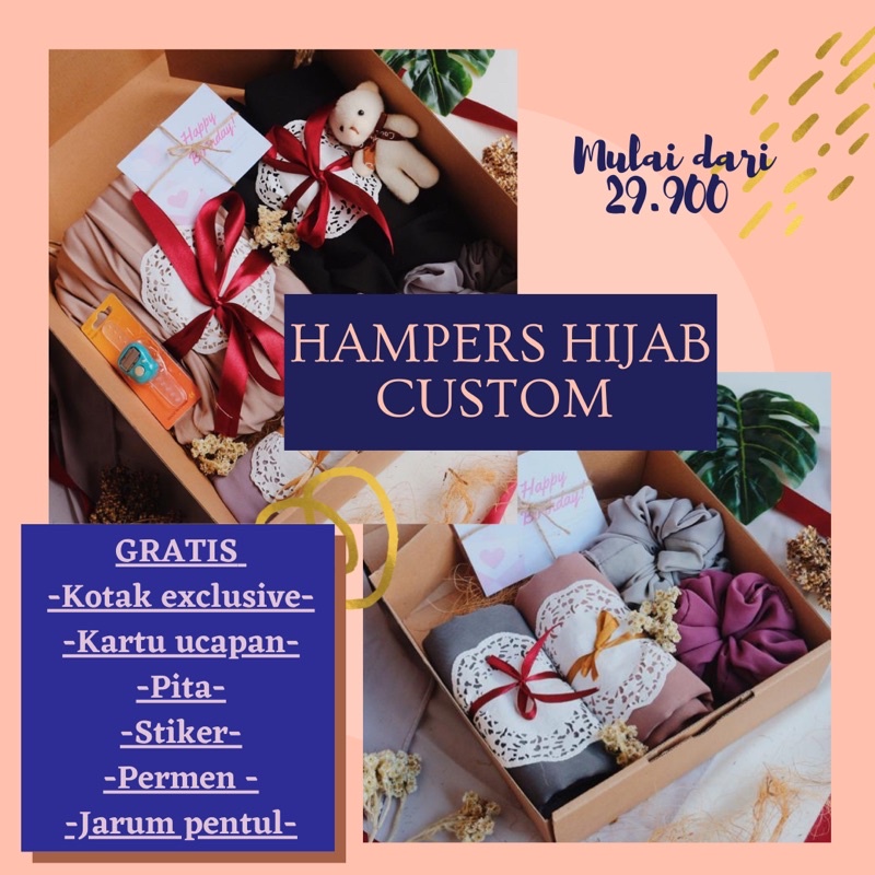 

HAMPERS HIJAB CUSTOME GIFT BOX TERMURAH KADO ULTAH ANNIV WEDDING WISUDA GRADUATION CEWEK COWOK PACAR