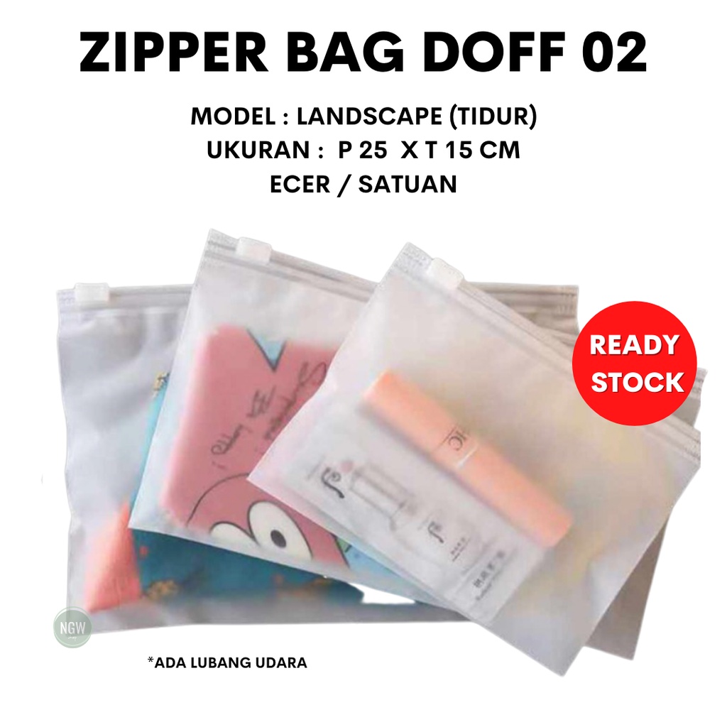 Zipper bag doff 25 x 15 ecer landscape