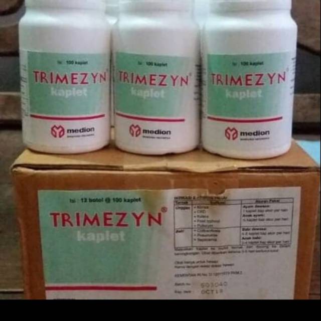 trimezyn 100 pil obat unggas ayam burung bebek sakit ber vitamin
