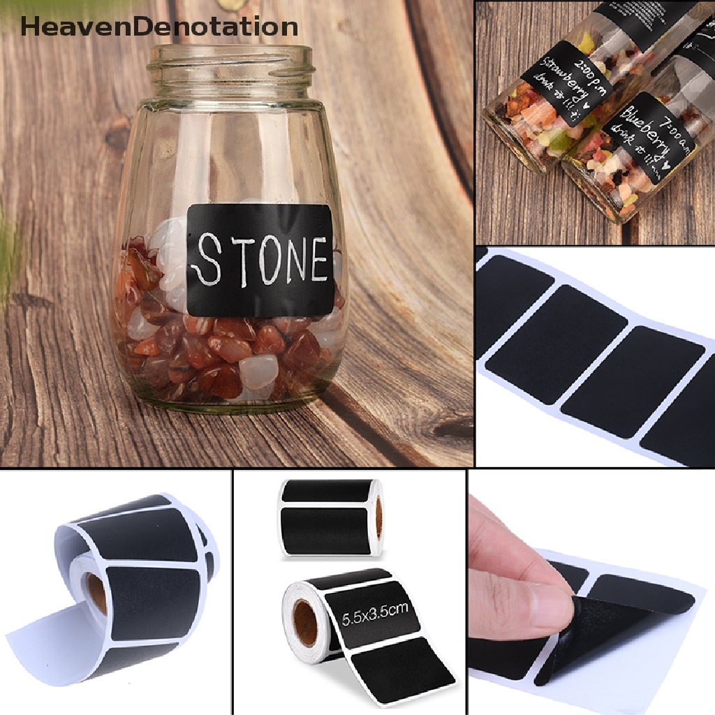 [HeavenDenotation] 120pcs Waterproof Chalkboard Kitchen Spice Label Stickers Jam Jar Bottle Tags