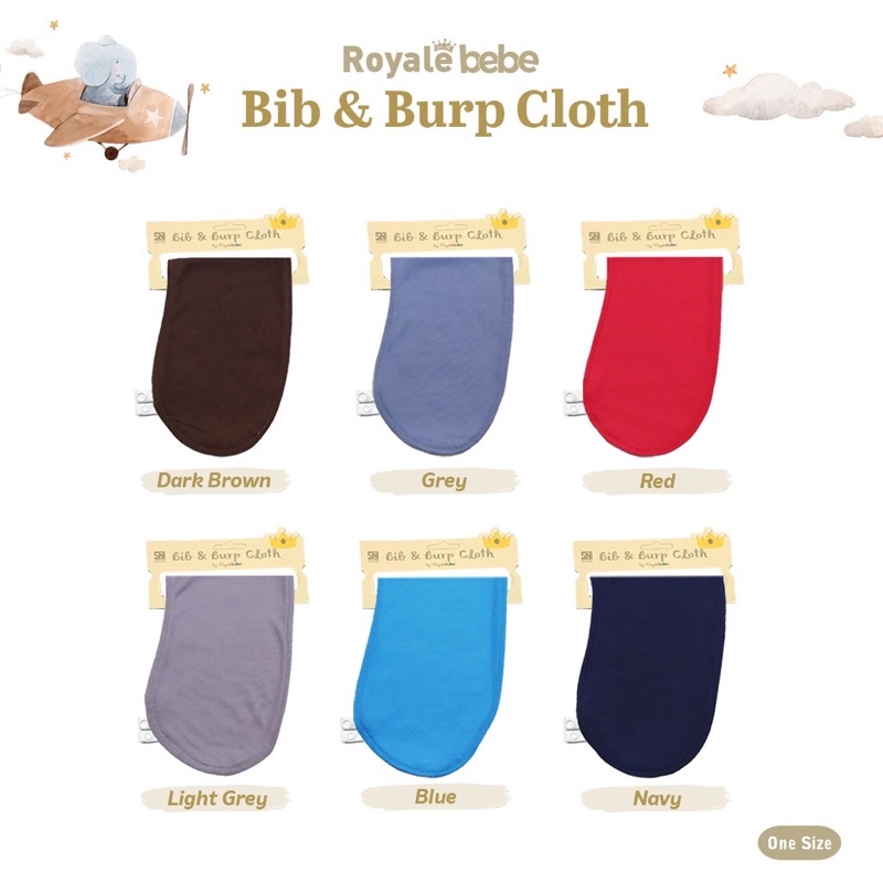 Royale Bebe Bib &amp; Burb Cloth - Celemek makan Slabber anak