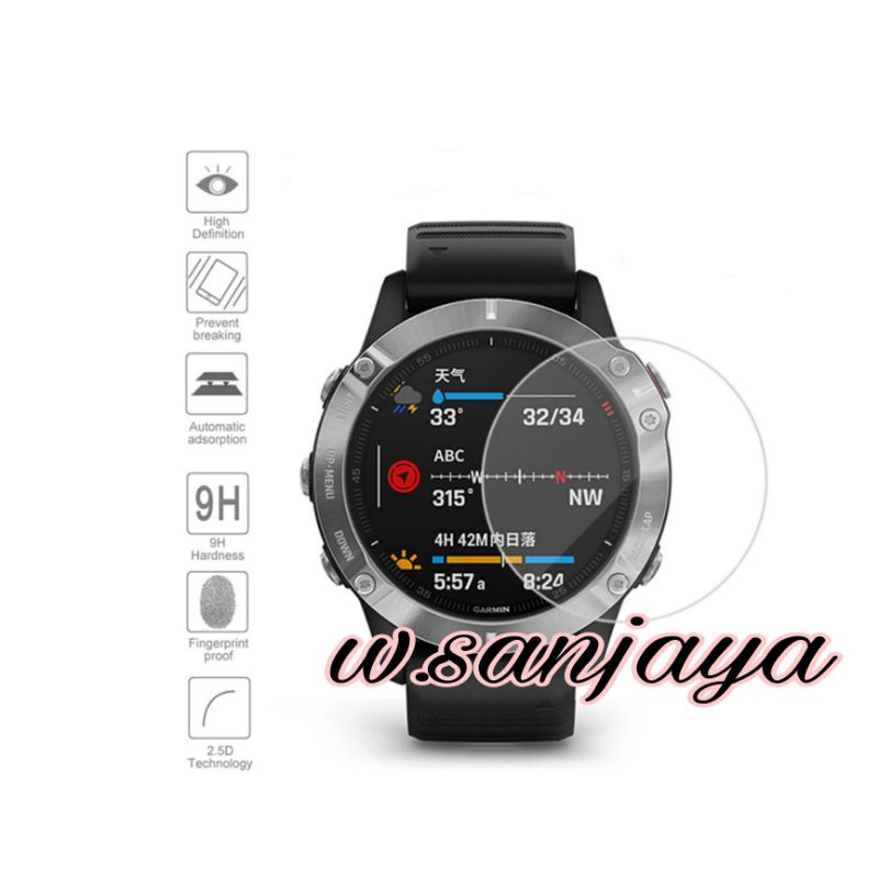 TEMPERED GLASS GARMIN FENIX 6X PRO SAPPHIRE SOLAR ANTI GORES JAM TANGAN