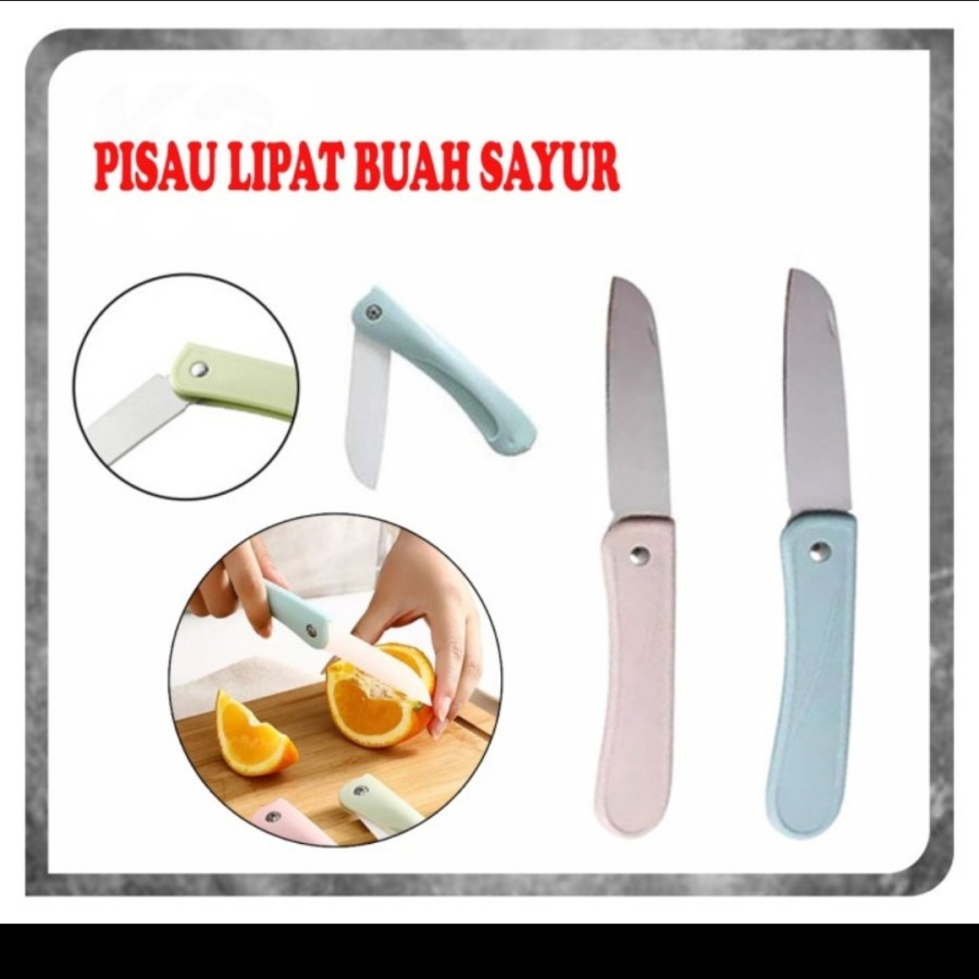 Pisau Lipat Buah Kitchen Knife Sayur Dapur Stainless Souvenir Portable