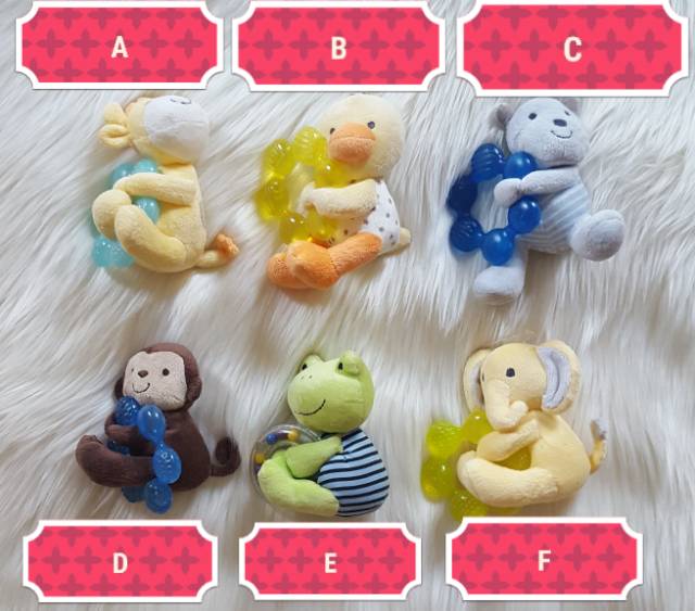 Gigitan Boneka Bayi Karakter / Boneka Teether Bayi