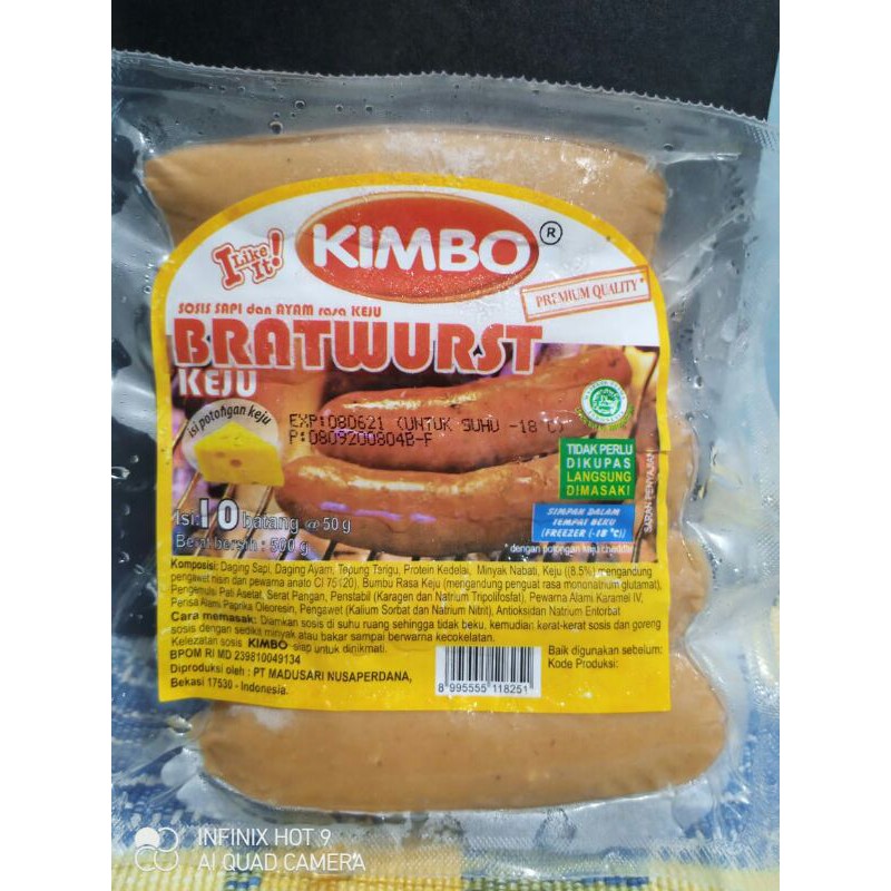 

Sosis KIMBO BRATWURST Keju isi 10 Mini Jumbo