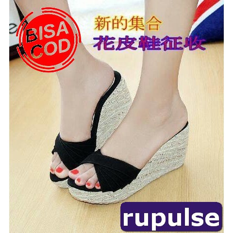 Wedges Wanita Sand Terbaru New Emory Camaya Import Ig97 Mk887 H NY285 Sepatu Wanita Silang Lapis