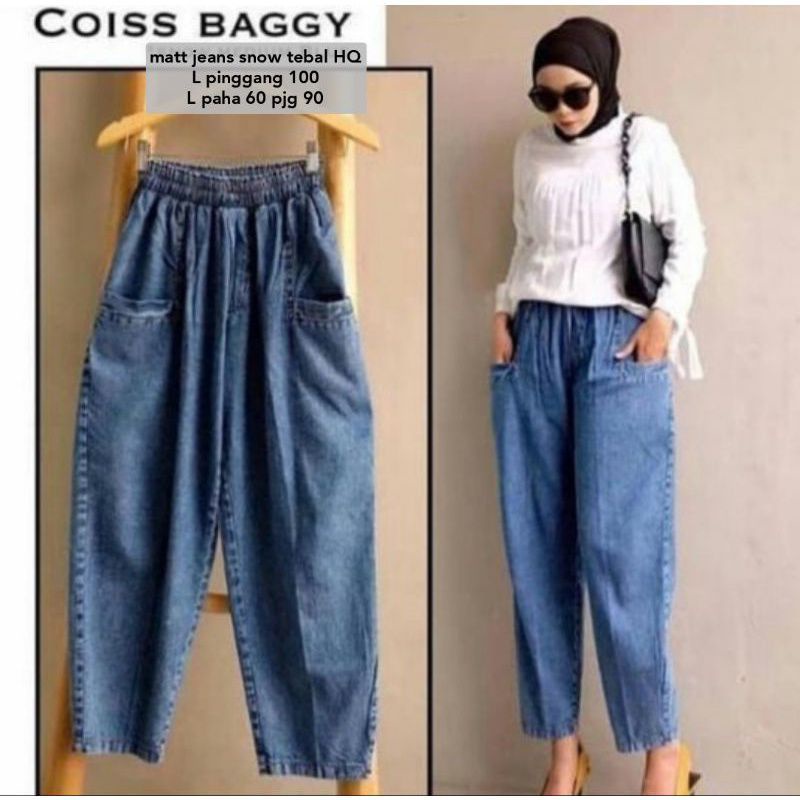 new bambe pants celana boyfiend kekinian cois beggy jeans model 7/9 muat bb 65 kg