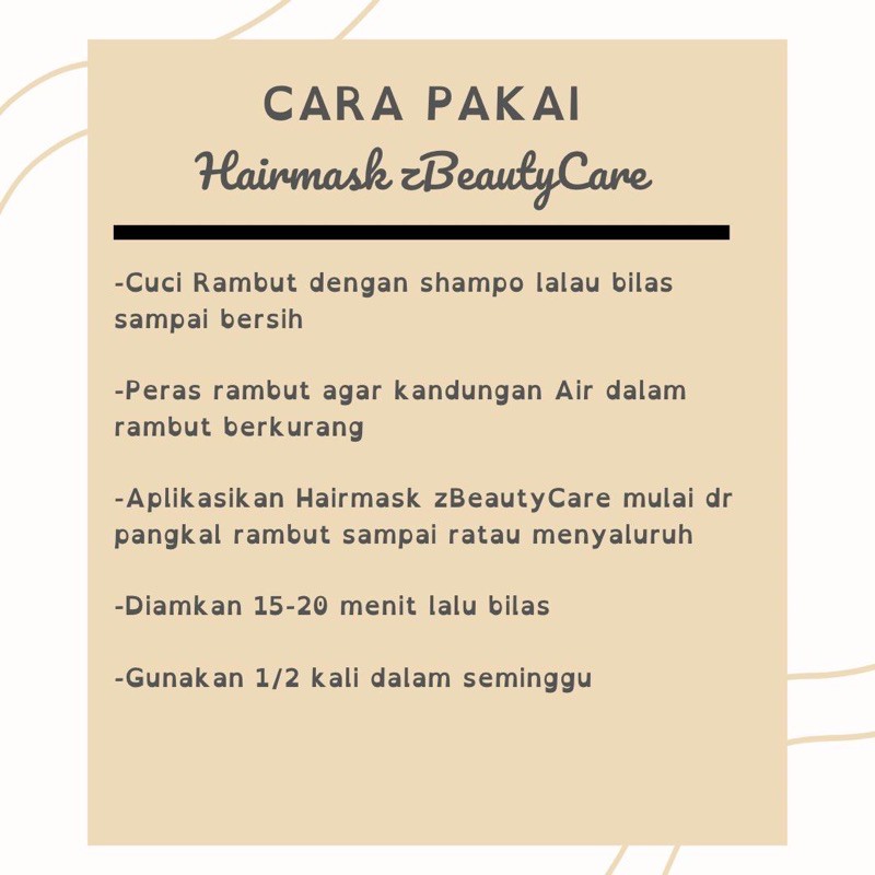 Hairmask BPOM by zbeautycare 200ml bukan repaking bukan produk ACL