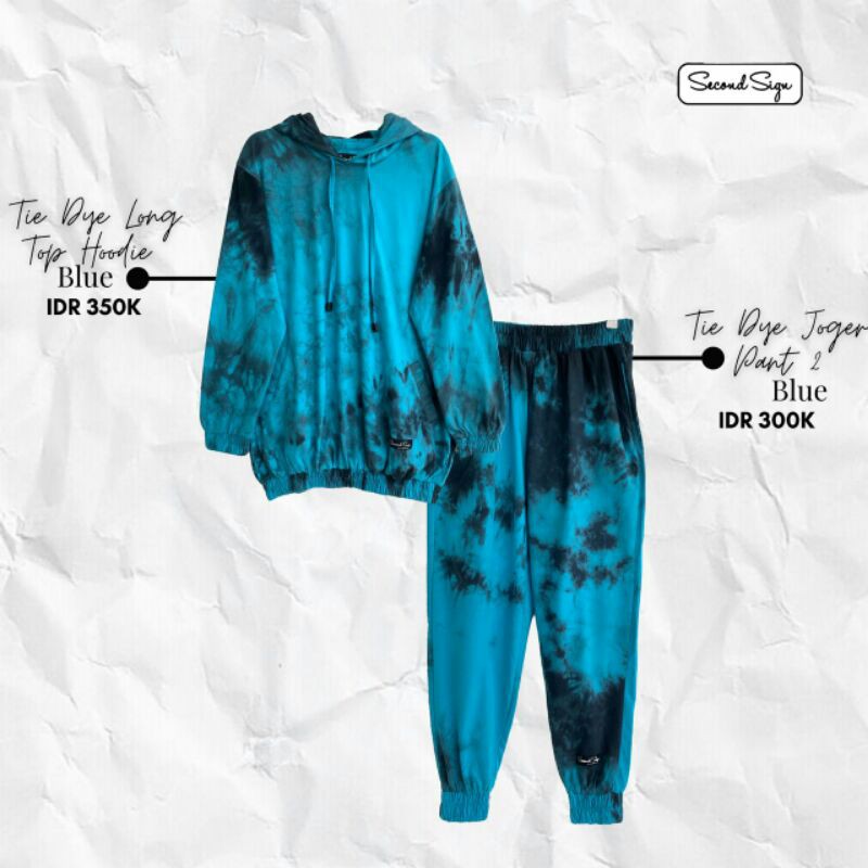 Tie Dye Long Top Hoodie / Joger by Second Sign