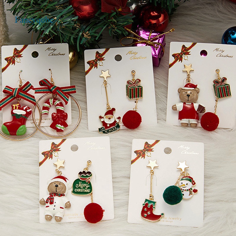 Fancyqube Christmas Earrings Merry Christmas Decorations For Home Navidad 2021 Christmas Ornaments Xmas Navidad Gifts