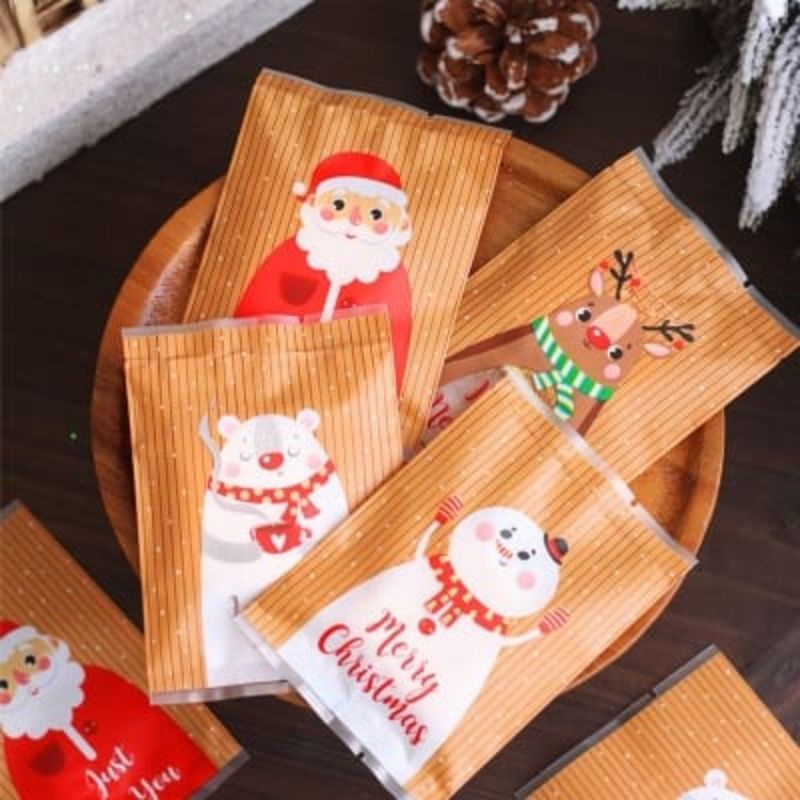 PLASTIK SEALER NASTAR COOKIES LUCU SANTA CHRISTMAS 4x10 /7x10 XM7 BROWN