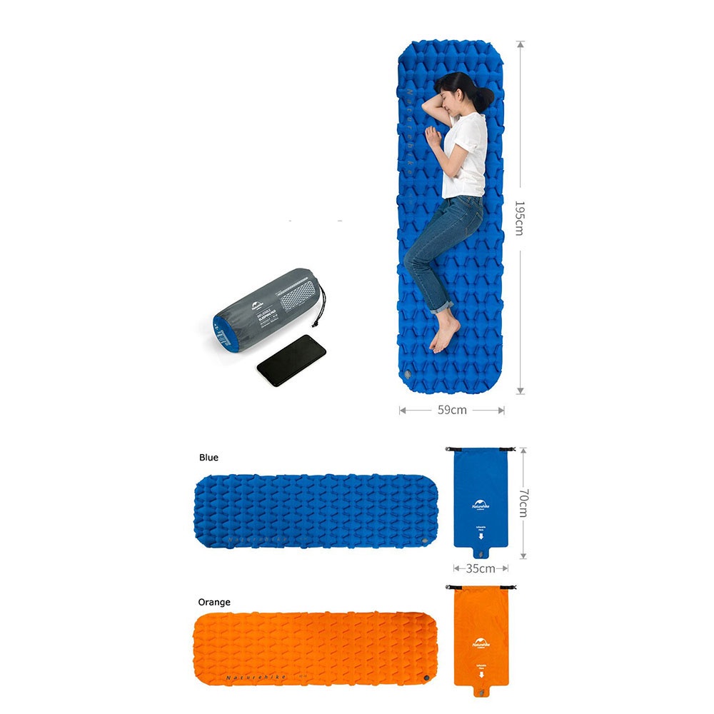 Kasur Angin Matras Angin Sleeping Bag Inflatable Bed Rhombus Design Kasur Kemping Kasur Camping