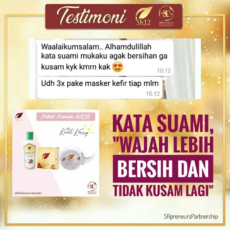 MASKER KEFIR SUSU BPOM TERBAIK SR12 MILK KEFIR ORIGINAL TERAMPUH UNTUK KULIT KUSAM &amp; KERING