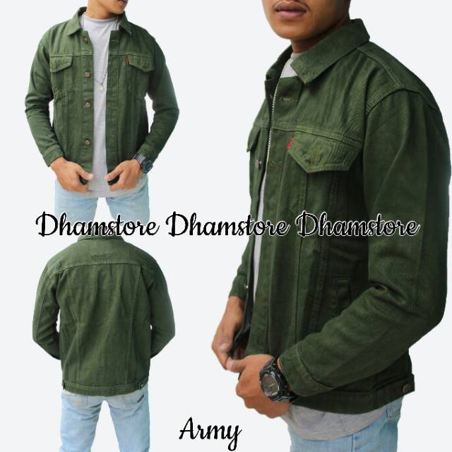 Jaket jeans oversize &amp; Jaket jeans pria &amp; jaket denim jaket jeans hijau army