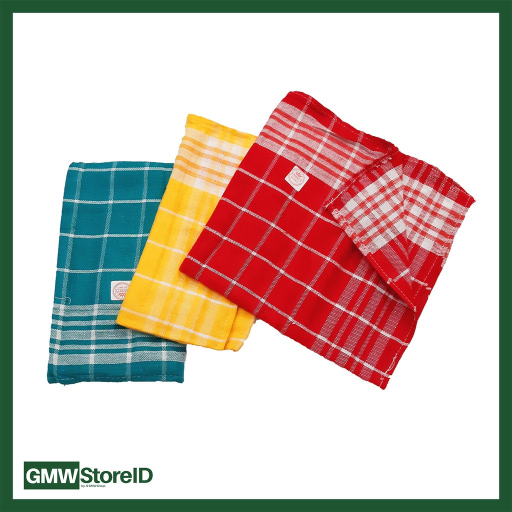 [VARIAN] Serbet Kotak-Kotak Tebal Merk Rahayu Bintang Mas Persegi 51x51cm Ecer Warna Random