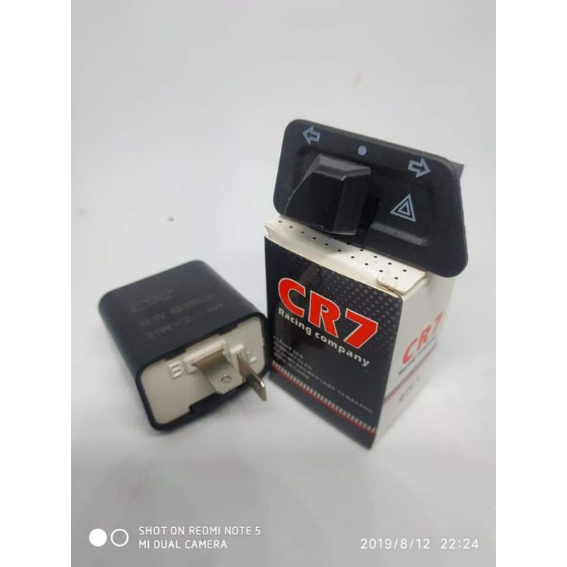 paket flasher cr7 dan saklar sein hazar honda beat, supra, karisma