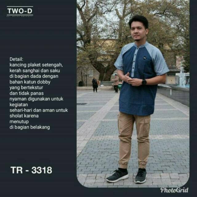 Baju Muslim Atasan Koko Pria TWO-D DHINI AMINARTI TR3318 Original
