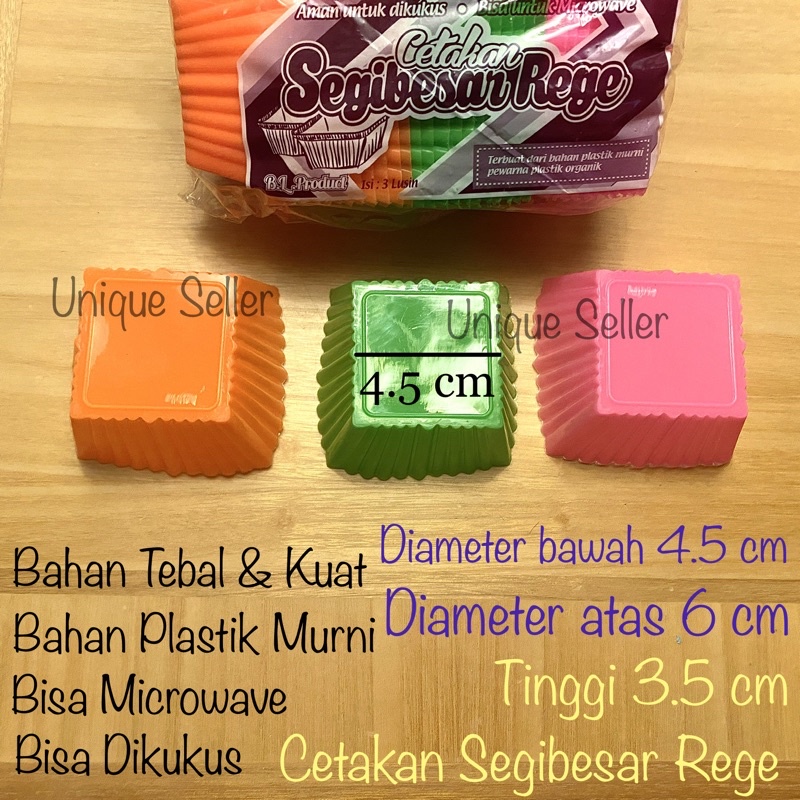 Cetakan Kue Rege Kotak Plastik isi 12 / Cetakan Pudding / Cetakan Puding Agar Jelly / Cetakan Rege Kotak / Cetakan Putu Ayu / Cetakan Bolu Rege Segi besar BL Product