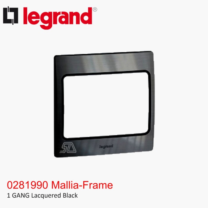 LEGRAND MALLIA 1 GANG FRAME LACQUERED BLACK