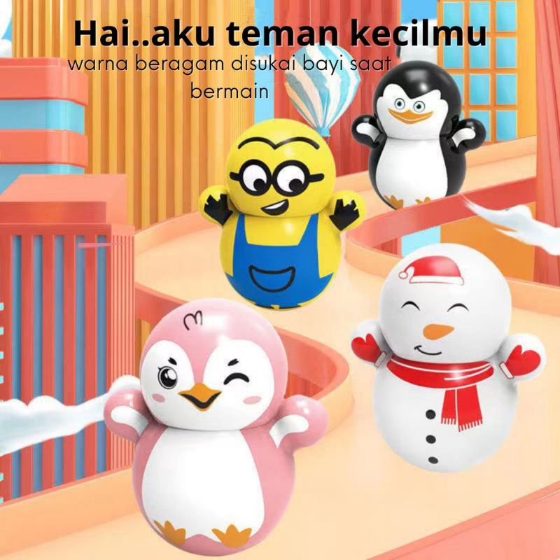 Mainan Bayi Kartun Tumbler Berayun Hewan / Mainan Anak Lucu