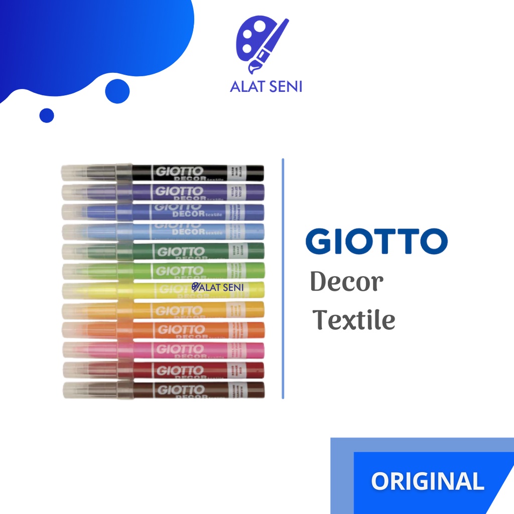 

Giotto decor textile/ spidol cat kain / giotto decor warna satuan / Spidol permanent