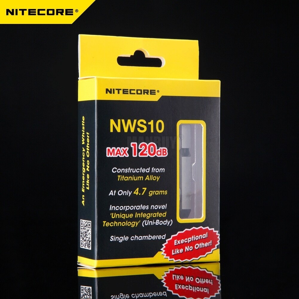 Peluit Gantungan Survival  Edc Suara 120 Db Nitecore Nws10 Pluit Outdoor Emergency Whistle Titanium Alloy