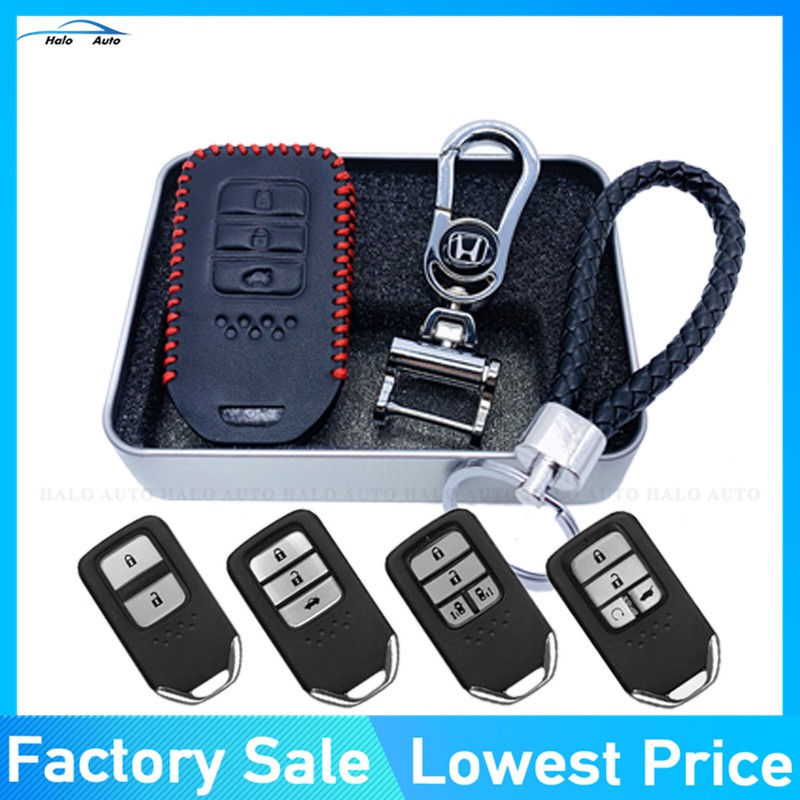 [COD] Genuine Leather Key Cover For Honda City HRV BRV JAZZ CRV ACCORD CIVIC