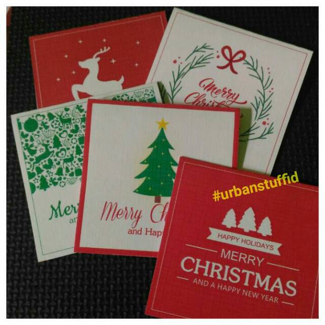 

C17C Merry Xmas, Kartu Ucapan Selamat Natal. Christmas Mini Gift Cards. Utk Kado Parcel, Bingkisan
