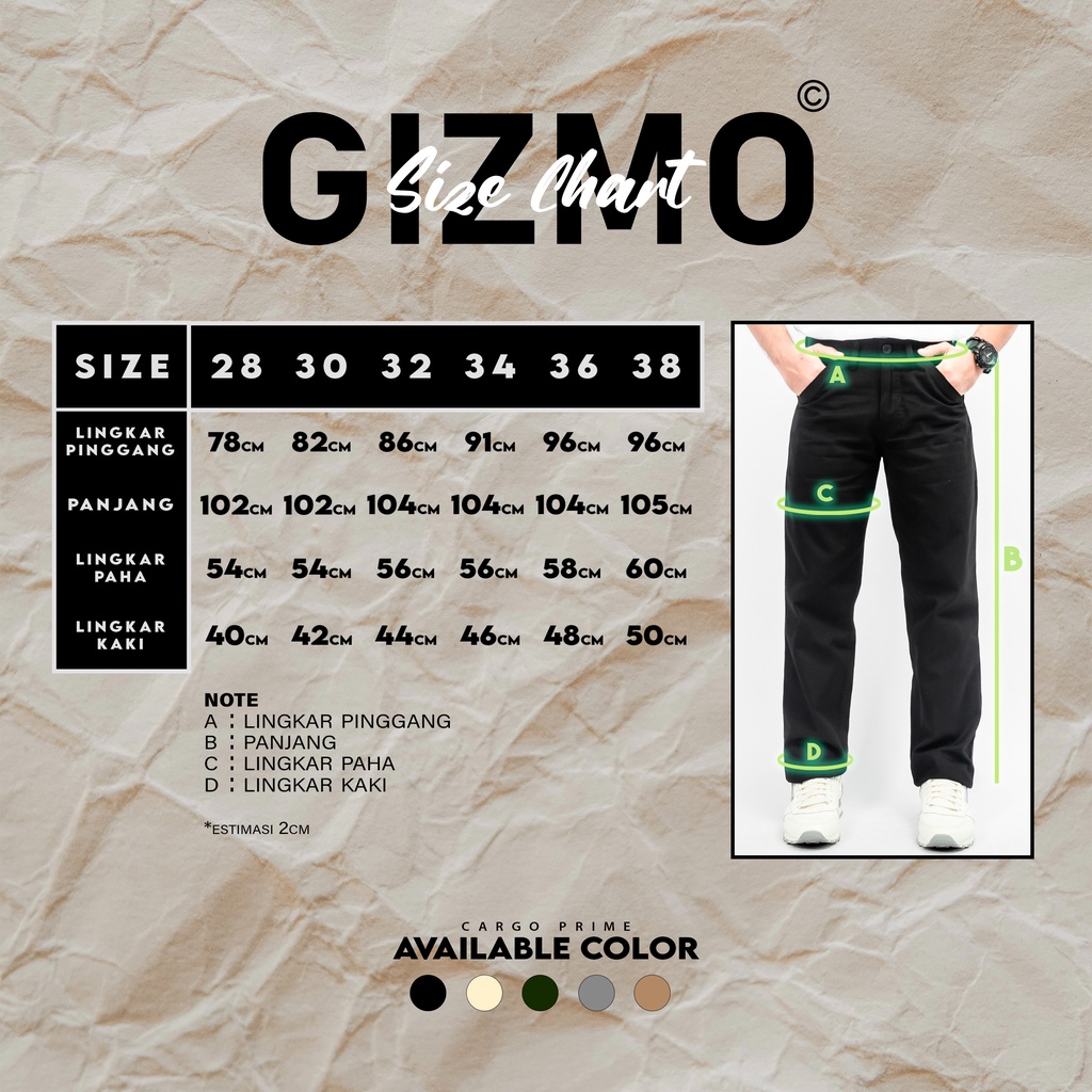 Gizmo Celana Chino Reguler Forthright Black Loose pants