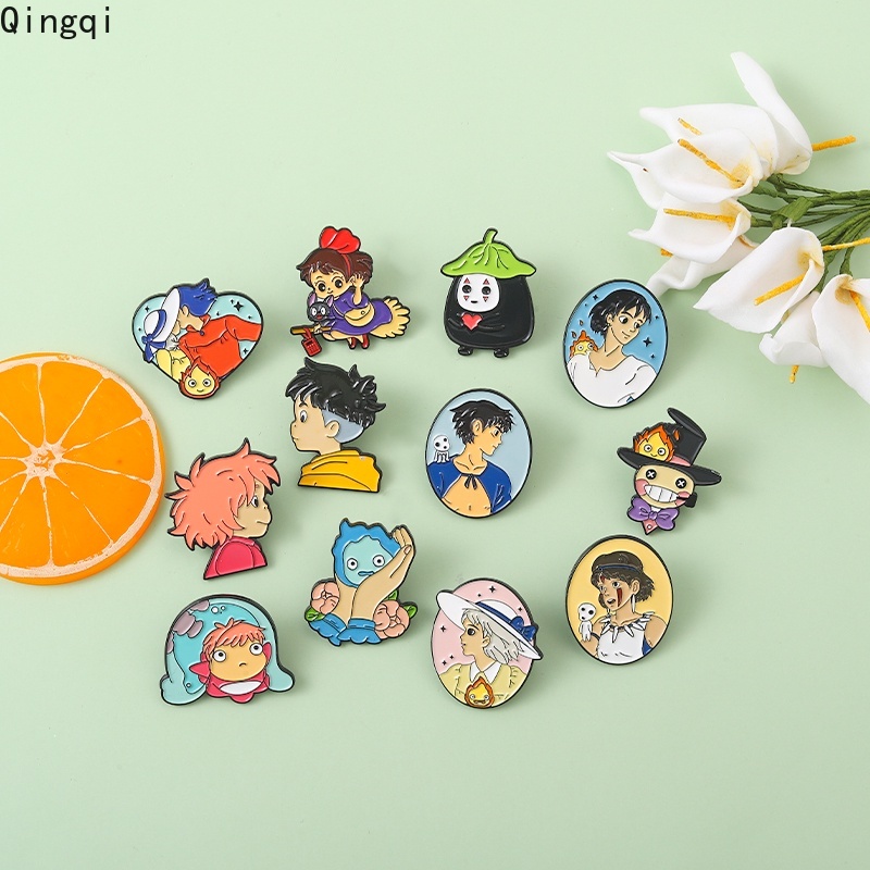 Bros Pin Enamel Desain Kartun Anime Ponyo Howl Sofia Untuk Anak