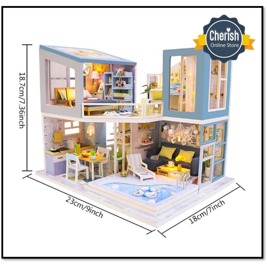 Miniatur Rumah DIY - House Wooden Furniture - Puzzle Interior - M910 - M915 - Miniature Dollhouse