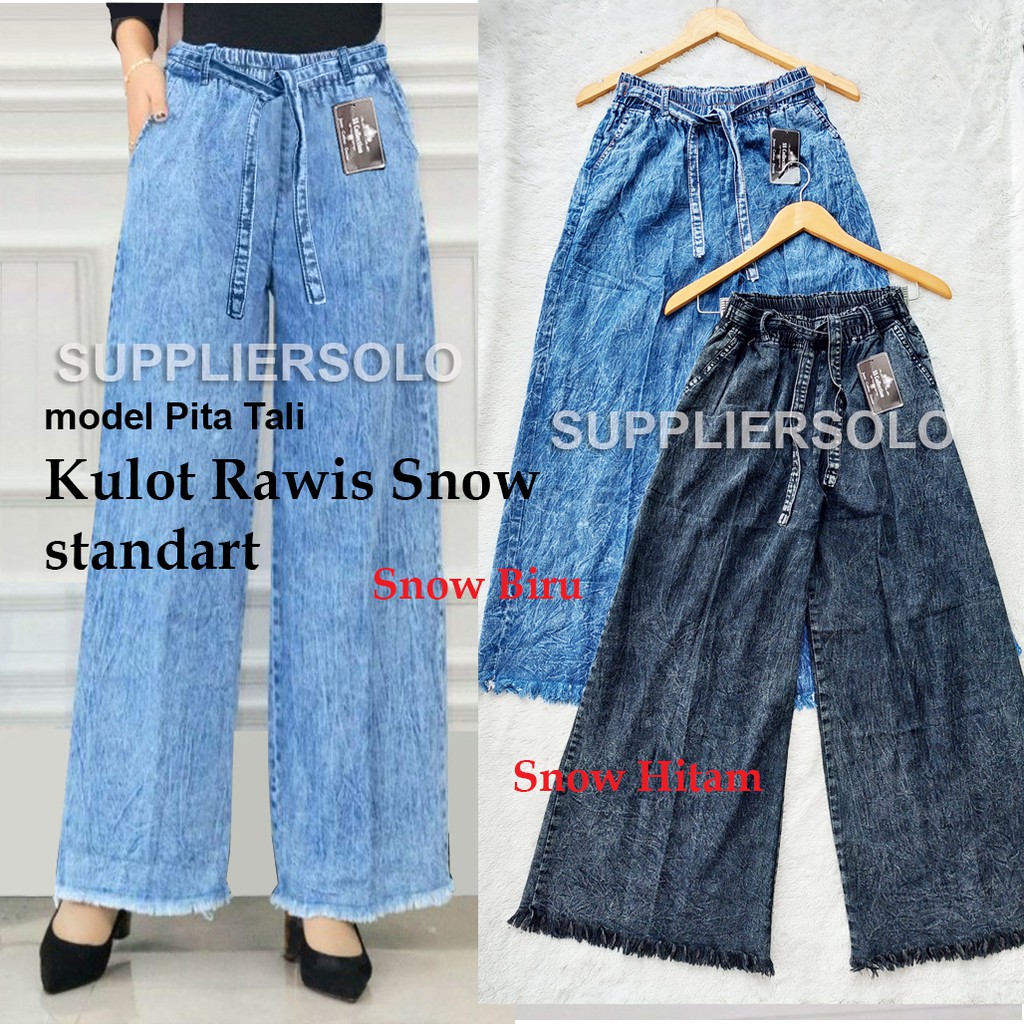 CELANA KULOT RAWIS JEANS XL &amp; JUMBO XXXL ( NAVY &amp; BIRU )