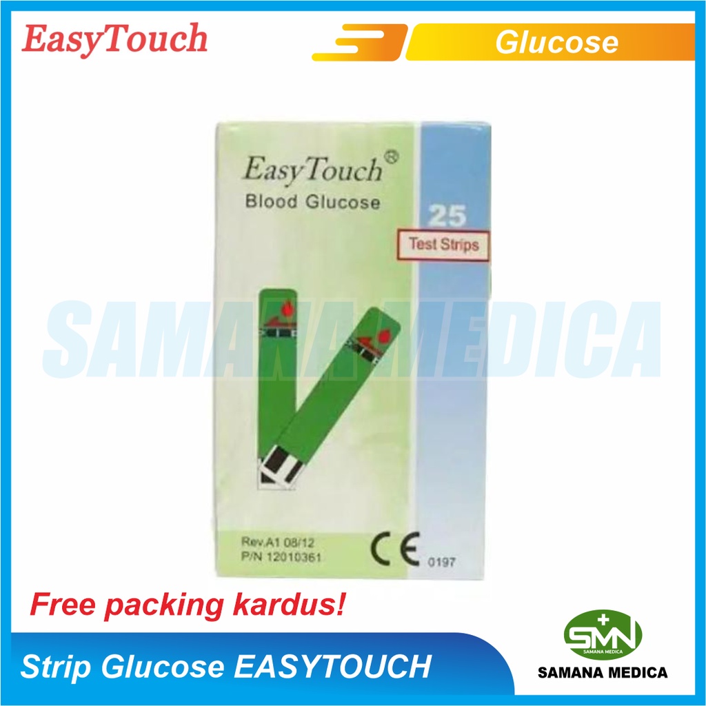 Easytouch Strip Glukosa Tes Gula Darah isi 25 pcs Refill Stik Easy Touch GCU 3 in 1 Dengan Chip FREE PAKING KARTON