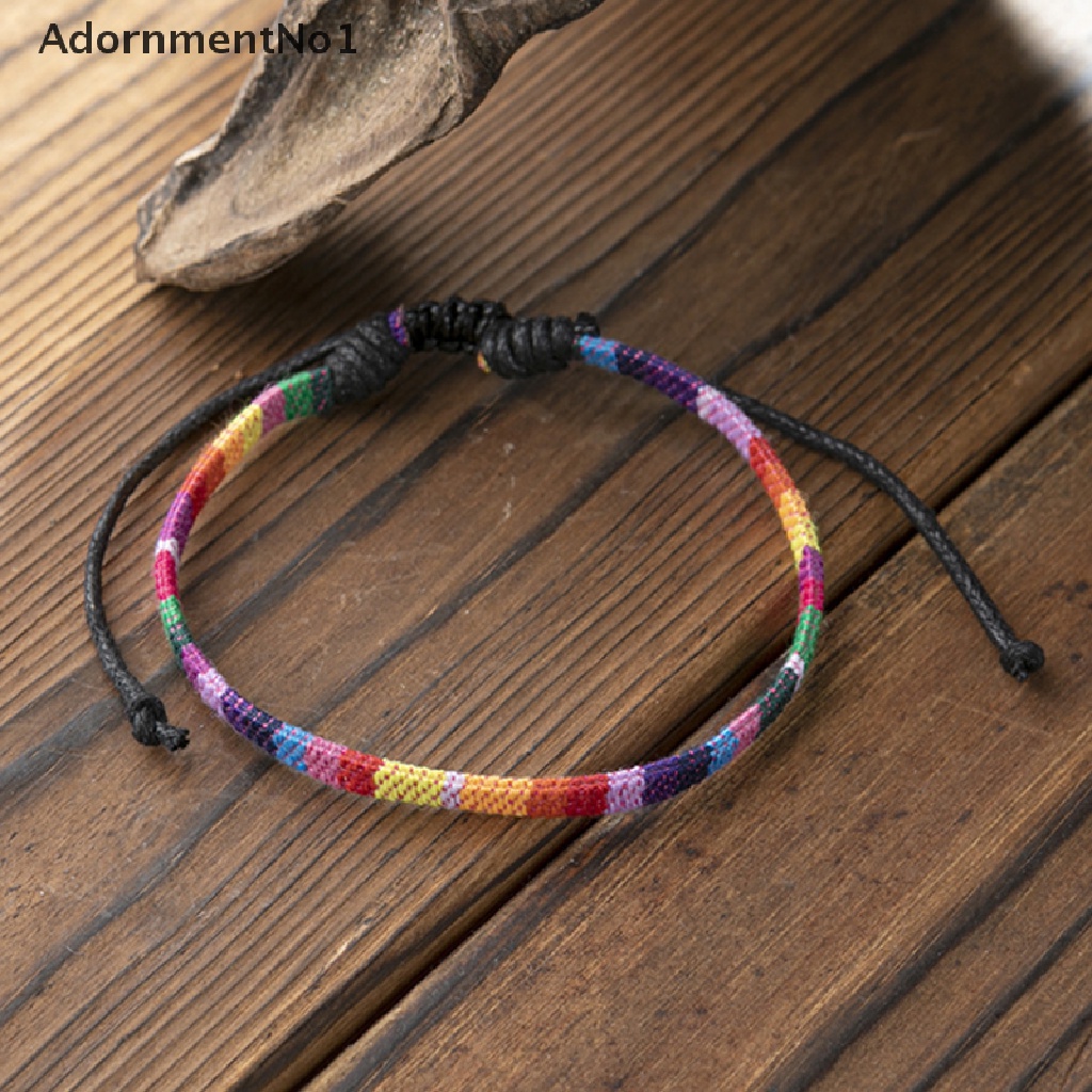 (AdornmentNo1) Gelang Rantai LGBT Gay Warna Pelangi Untuk Pasangan / Pria / Wanita Charms