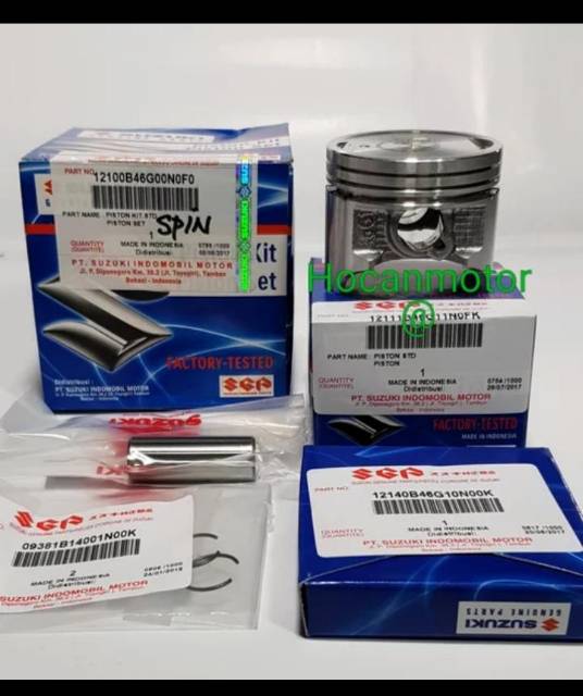 PISTON SET PISTON KIT SEHER DAN RING SPIN SKYWAVE SKYDRIVE HAYATE STANDAR 12100B46G00N0F0 ORI SGP-2