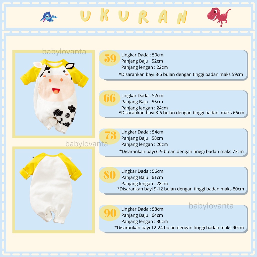 [COD] Baju Bayi Import KOREA Motif Moo 2 Original/Babylovanta