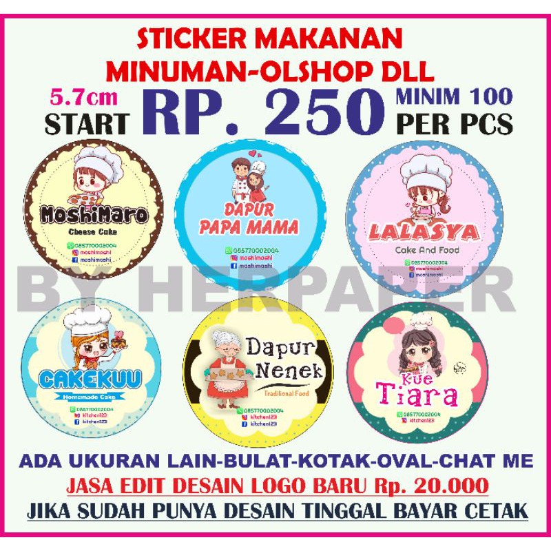 

MURAH!! STIKER DAN LOGO PRODUK TERBARU. STIKER MAKANAN.STIKER OLSHOP. STIKER MINUMAN.STIKER KEKINIAN