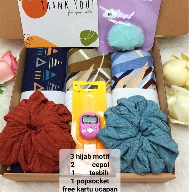 HAMPERS HIJAB MOTIF KADO HIJAB MOTIF|GIFT BOX HIJAB UMAMA MOTIF