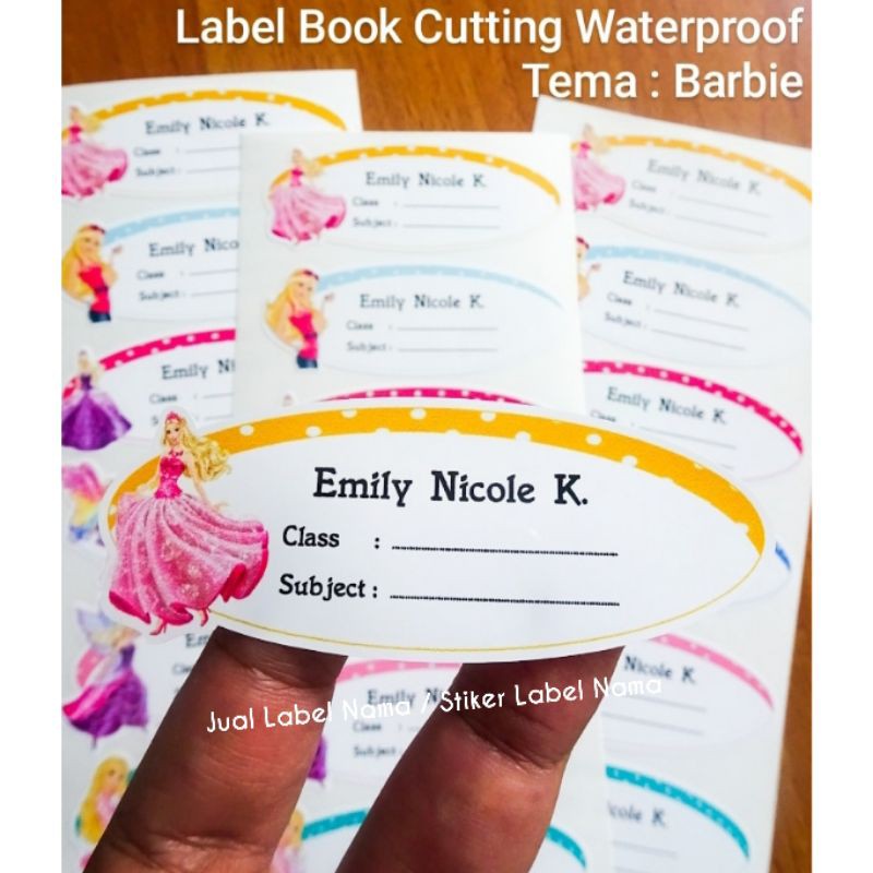 

BARBIE LABEL BOOK CUTTING WATERPROOF / LABEL BOOK / STIKER BUKU ANAK SEKOLAH / STIKER BUKU
