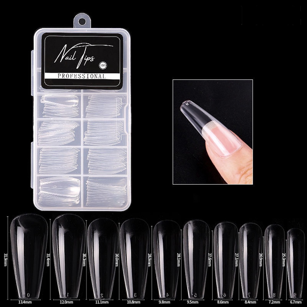 Providence 100Pcs/Box False Nails Seamless Reusable Transparent Fake Fashion Nail Covers for Female